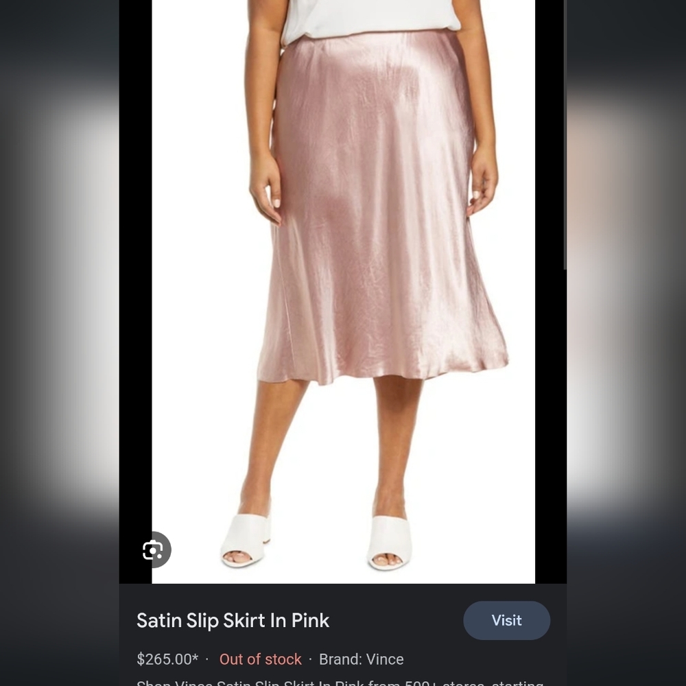 Vince Satin Midi Skirt Pink XXL